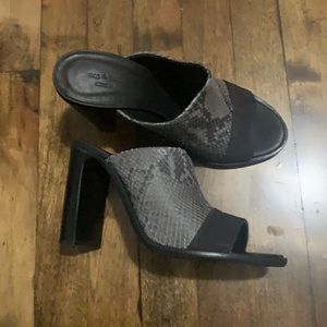 Rag and bone new shoes. Mules, black and snake print, chunky heel. Size 38.5.
